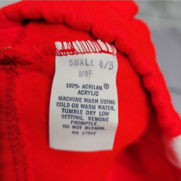 Vintage 80s Kids Red w/ White Stripe Tracksuit 2 Piece Set, Size Small 4/5 - Picture 8 of 8